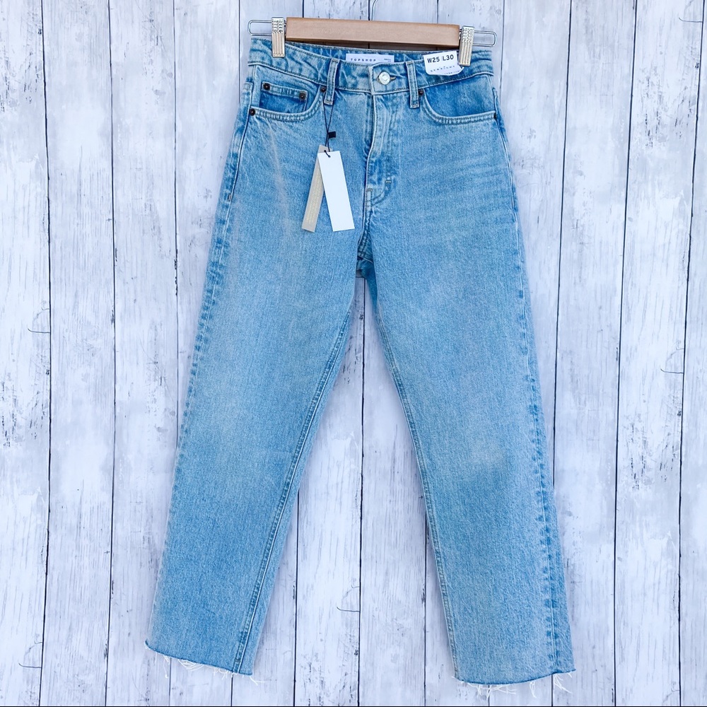 Topshop High Waisted Straight Leg Jeans Size 25